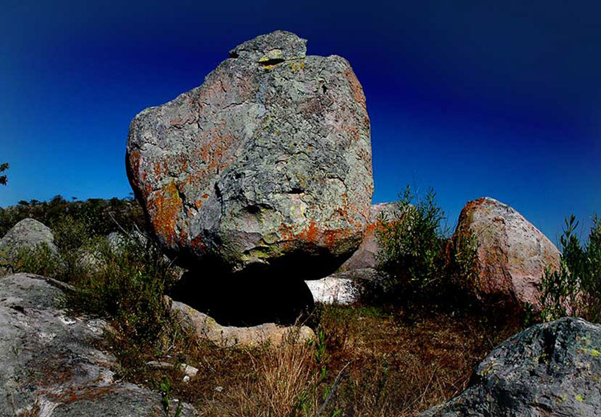 A balanced rock.