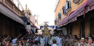 A procession at the basilica of the Virgin of San Juan de los Lagos in Jalisco.