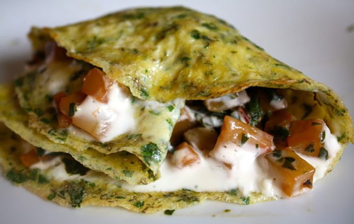 An unforgettable swiss chard omelette.