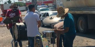 Bands take to the streets to perform.