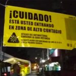 One of the warning signs in 89 areas of Mexico City that are considered high risk.
