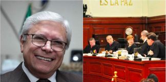 Justices of the Supreme Court, right, ruled against a law that extended the governor's term.