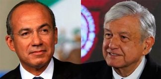 Calderón, left, and López Obrador