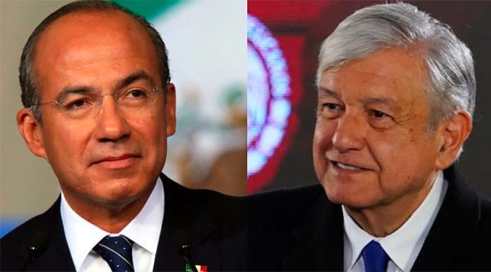 Calderón, left, and López Obrador