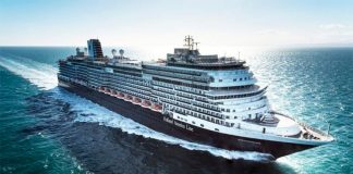 The Koningsdam, on which more than 1,100 workers are stranded in Puerto Vallarta.