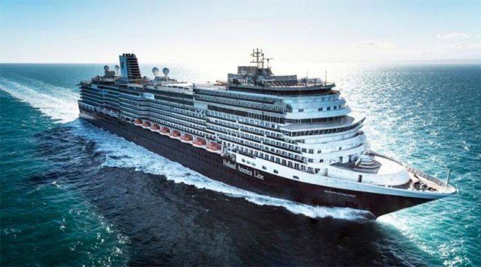 The Koningsdam, on which more than 1,100 workers are stranded in Puerto Vallarta.