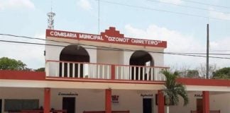 The police station in Dzonot Carretero, where the chief gave in to an angry crowd.