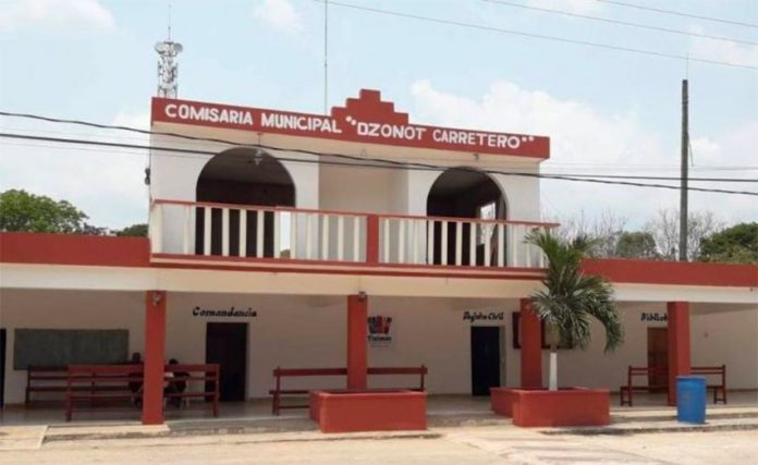The police station in Dzonot Carretero, where the chief gave in to an angry crowd.