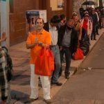 The lineup for food in the Juárez neighborhood on Tuesday.