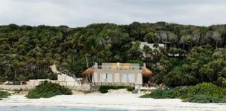 The waterfront mansion in Tulum.
