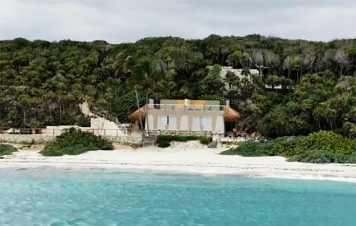 The waterfront mansion in Tulum.