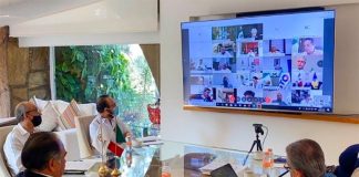 Federal officials meet with state governors to discuss reopening strategies.