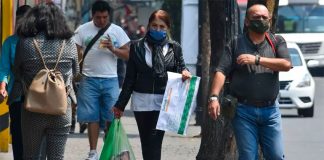 pedestrians with face masks
