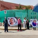 Hospital workers protest in Texcoco.