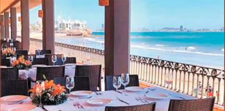 An empty restaurant in Mazatlán. The mayor wants to fill those seats for Mother's Day on Sunday.