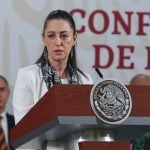 Mayor Sheinbaum speaks at the president's morning press conference.