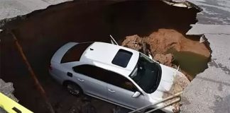 Outdated infrastructure was blamed for this sinkhole in Nuevo Laredo.