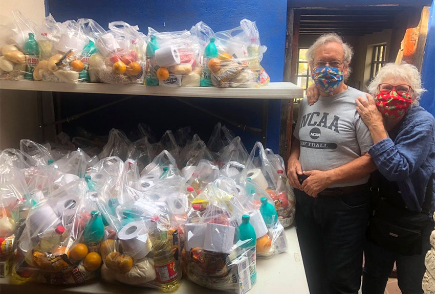 Food bank supporters Scott and Diane Harris.