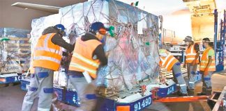 A shipment of ventilators arrives in Mexico from the US.