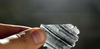 A translucent obsidian spangle