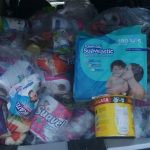 A car load of supplies for distribution in Zihuatanejo.