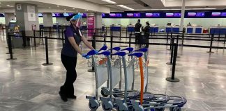 Quiet times at the Mexico City airport.