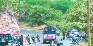 Scene of Sunday's ambush in Guerrero.