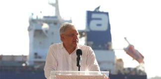 President López Obrador speaks Friday in Coatzacoalcos