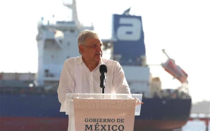 President López Obrador speaks Friday in Coatzacoalcos