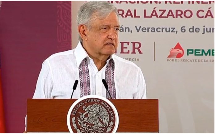 The president speaks Saturday in Minatitlán, Veracruz.