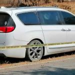 The vehicle in which officers' bodies were found on Monday.