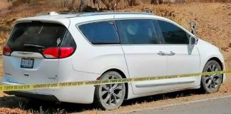 The vehicle in which officers' bodies were found on Monday.