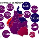 Confirmed coronavirus cases in Mexico City as of Tuesday evening.