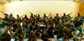 Gang members in a video that surfaced in August 2019.