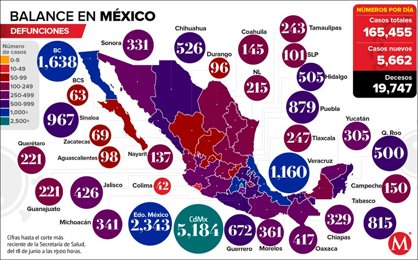 Coronavirus deaths in Mexico as of Thursday. 