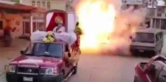 The explosion of a trike during a religious parade in Macuspana, Tabasco.