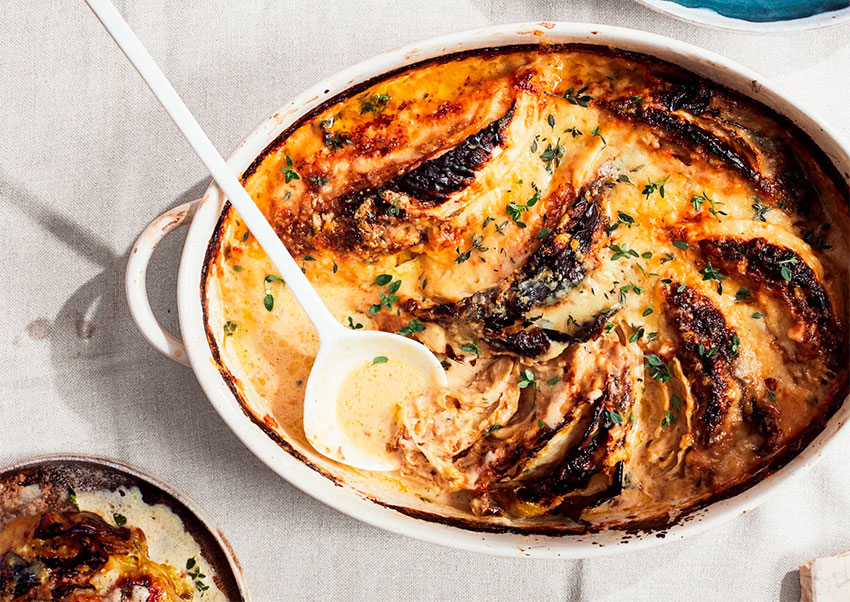 This cheesy cabbage gratin will change your opinion of the vegetable.