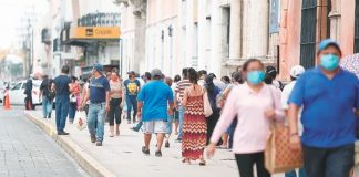 People were out and about in Mérida on Monday.