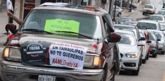 Sunday's protest in Tampico, Tamaulipas.