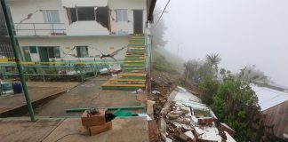 Earthquake damage in San Juan Ozolotepec, Oaxaca.