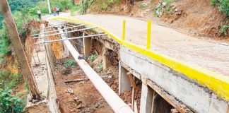 Road damage in Oaxaca.