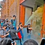 Protesters in Guadalajara yesterday.