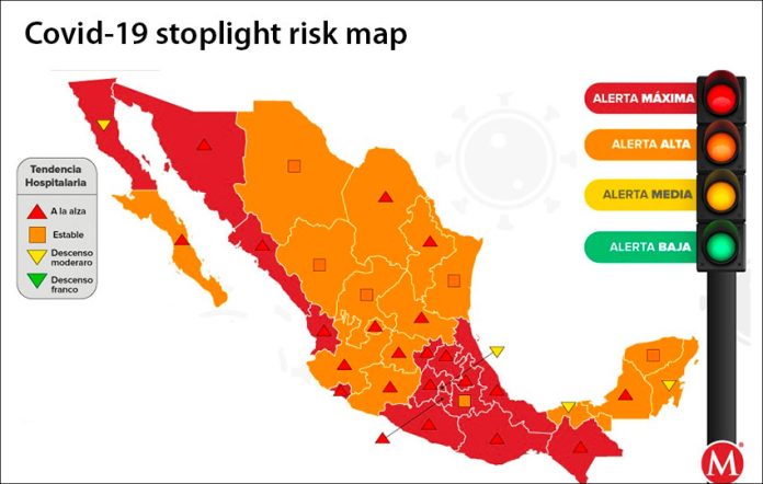 Next week's stoplight risk map shows half the country has a reduced coronavirus risk level.