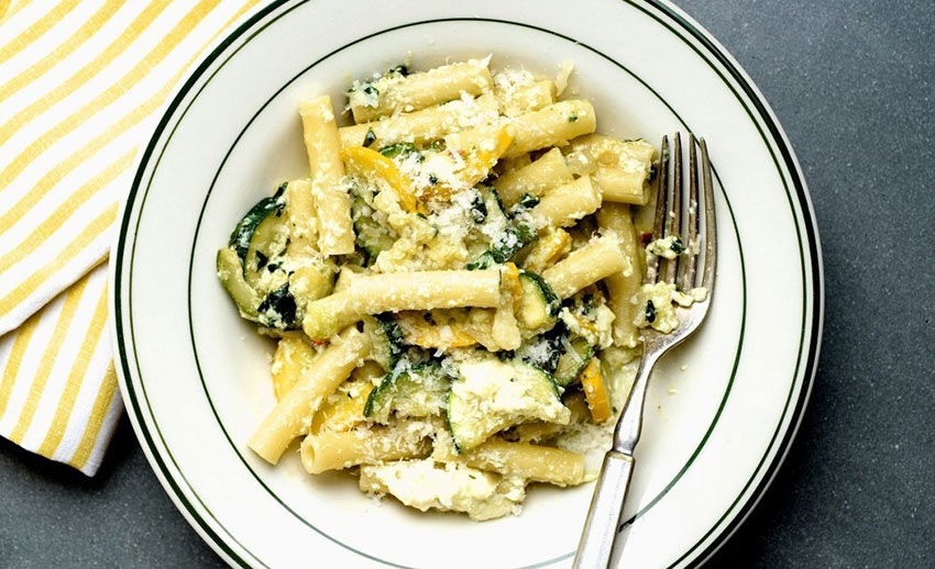 Summer Pasta Verde: the pasta itself is a vehicle for everything else.
