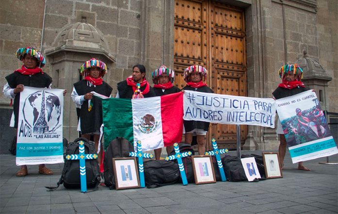 A protest by Tzotzil Maya at the National Palace in Mexico City.