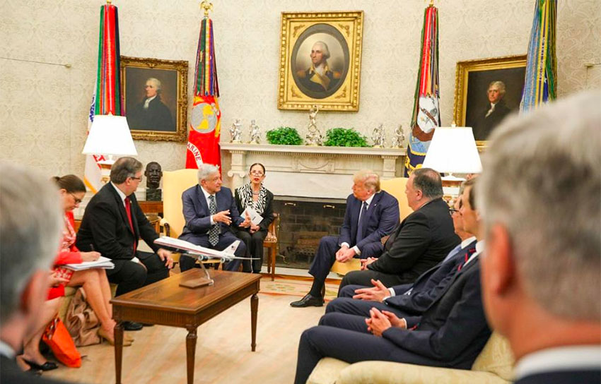 Mexican and US officials joined López Obrador and Trump in the Oval Office.