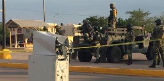 The battered ATM, abandoned by unsuccessful thieves.
