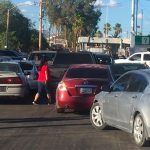 Saturday's border blockade in Sonoyta.