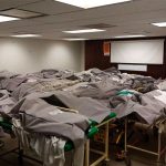 Bodies are stored in an audiovisual room at a Tamaulipas hospital.