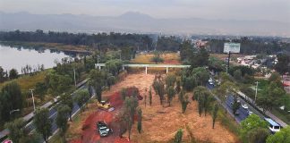 Site of the controversial bridge in Xochimilco